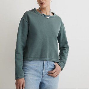 Madewell Green Rivet & Thread Crop Sweatshirt Top Large